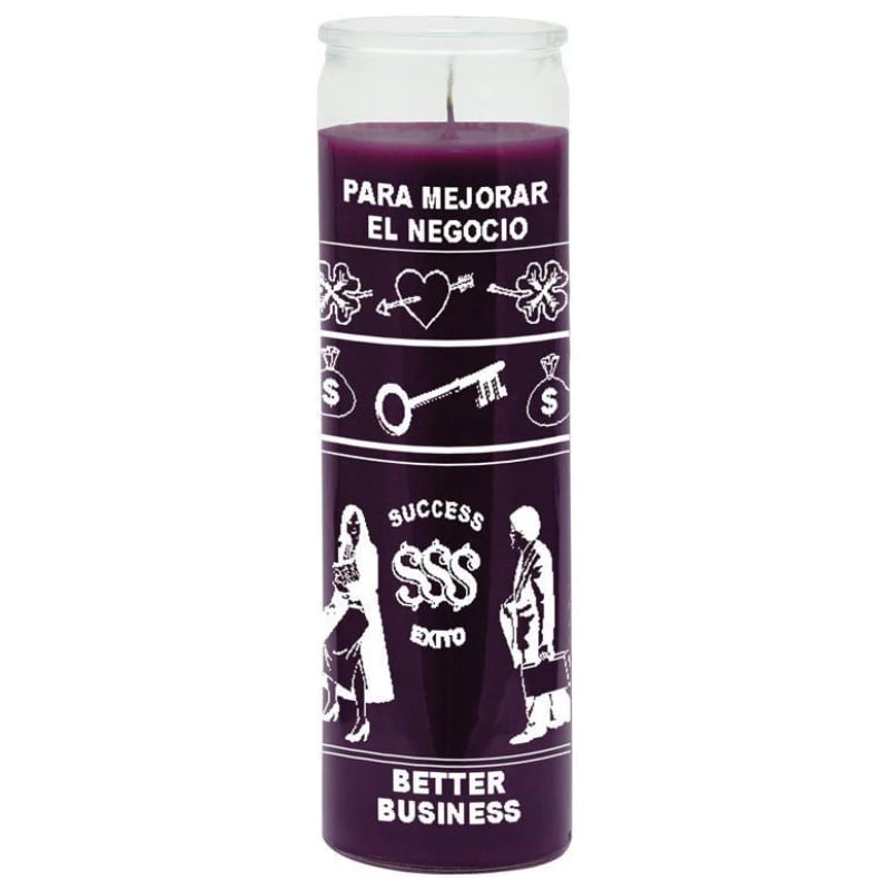 7 day candle better business in purple