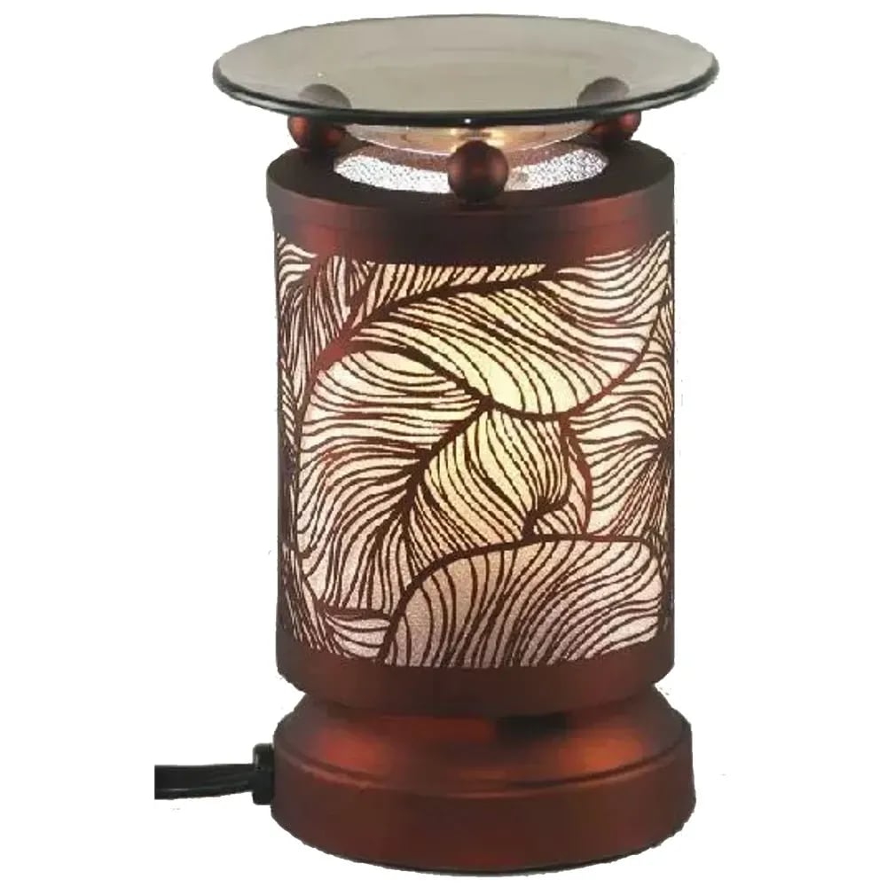 electric metal touch wax warmer/essential oil burner in leaf