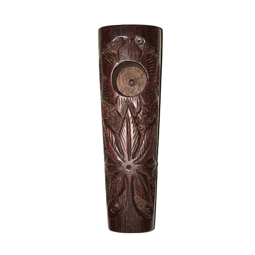 marijuana leaf wooden 3 inch pipe in brown