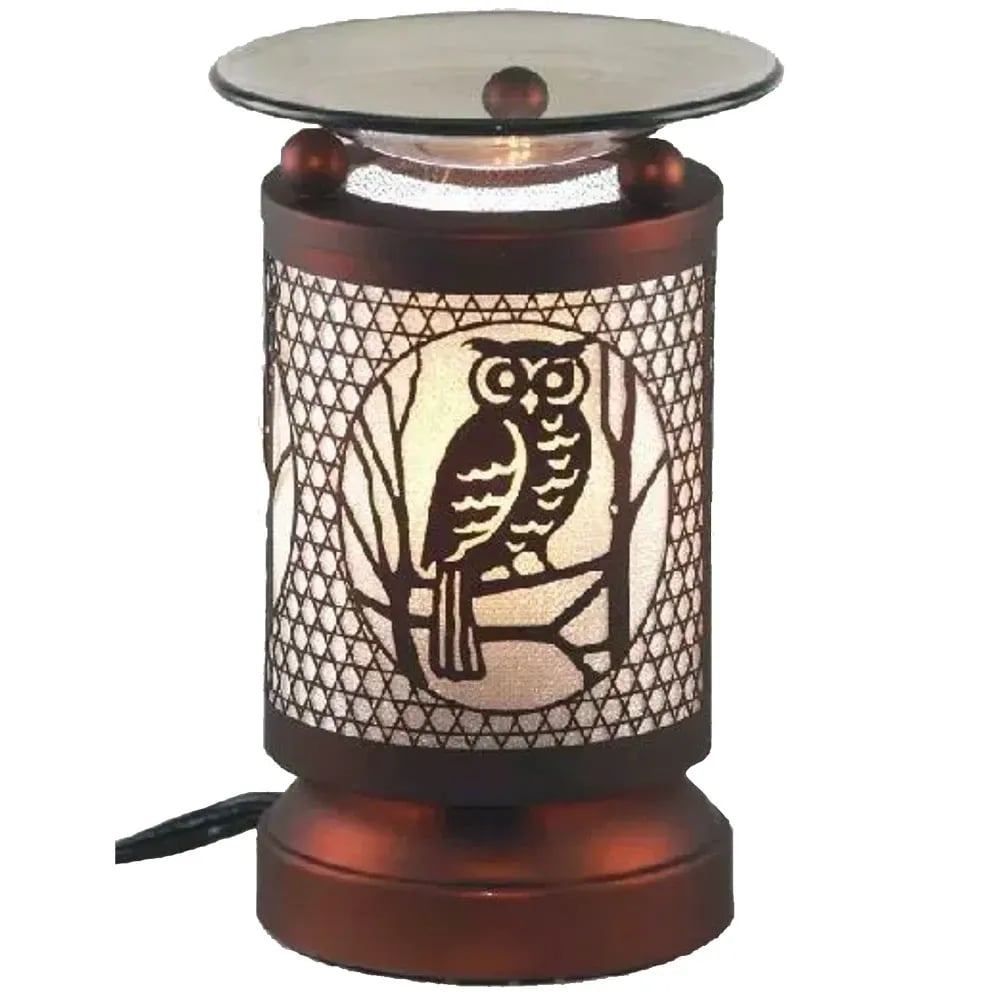 electric metal touch wax warmer/essential oil burner in owl