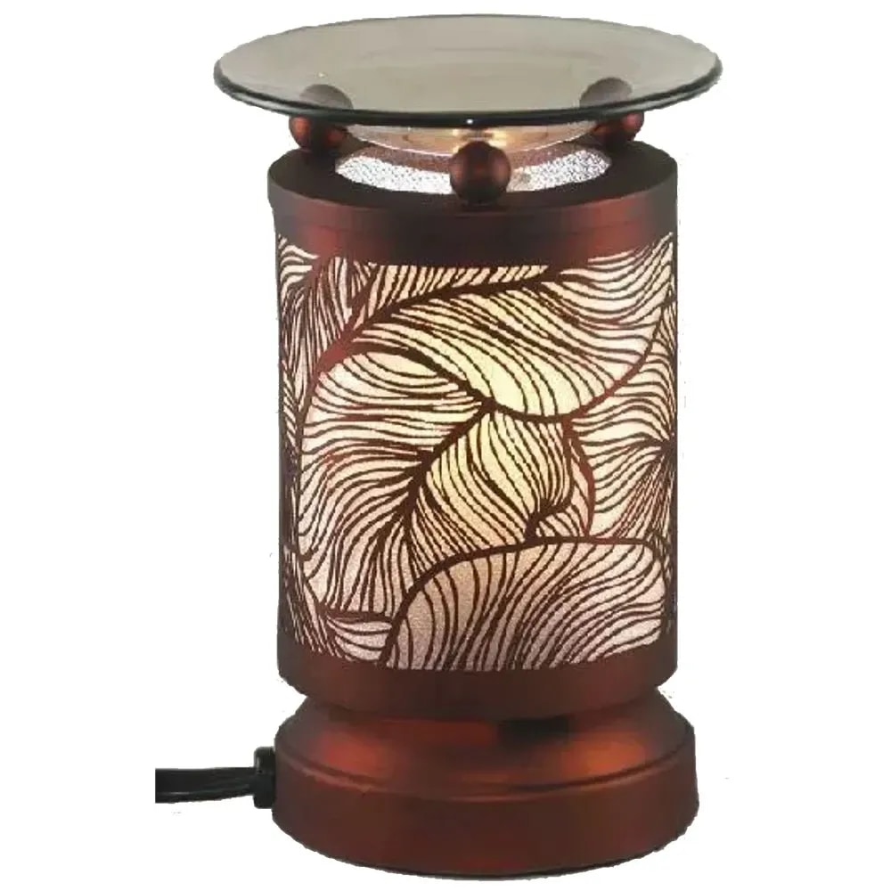 electric metal touch wax warmer/essential oil burner in leaf