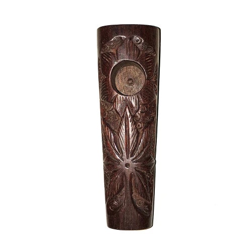marijuana leaf wooden 3 inch pipe in brown