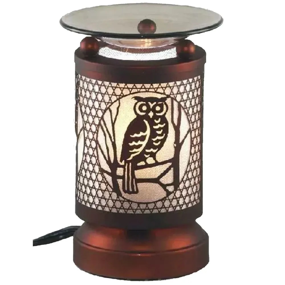 electric metal touch wax warmer/essential oil burner in owl